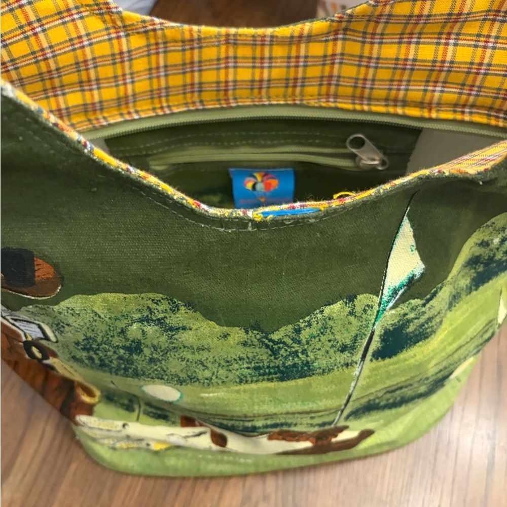 Anne Ormsby canvas 90’s Green Golf-Themed Tote Bag - Picture 11 of 15